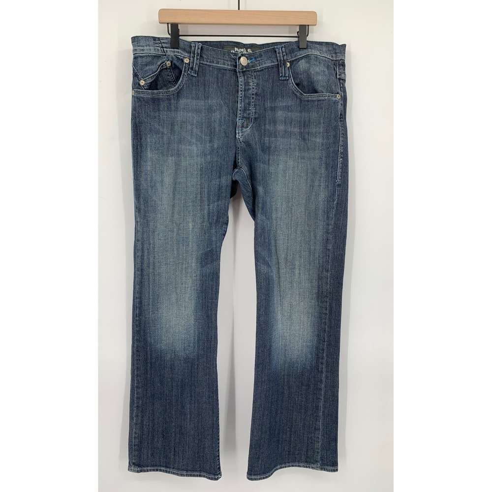 Rock & Republic‎ Jeans Mens 40 Blue Taylor Embroidered Y2K Flap Pocket Fade - Picture 2 of 12